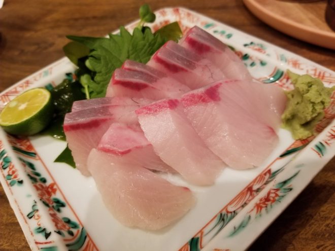 北浜寿司（名古屋市西区比良）　ブリのお刺身